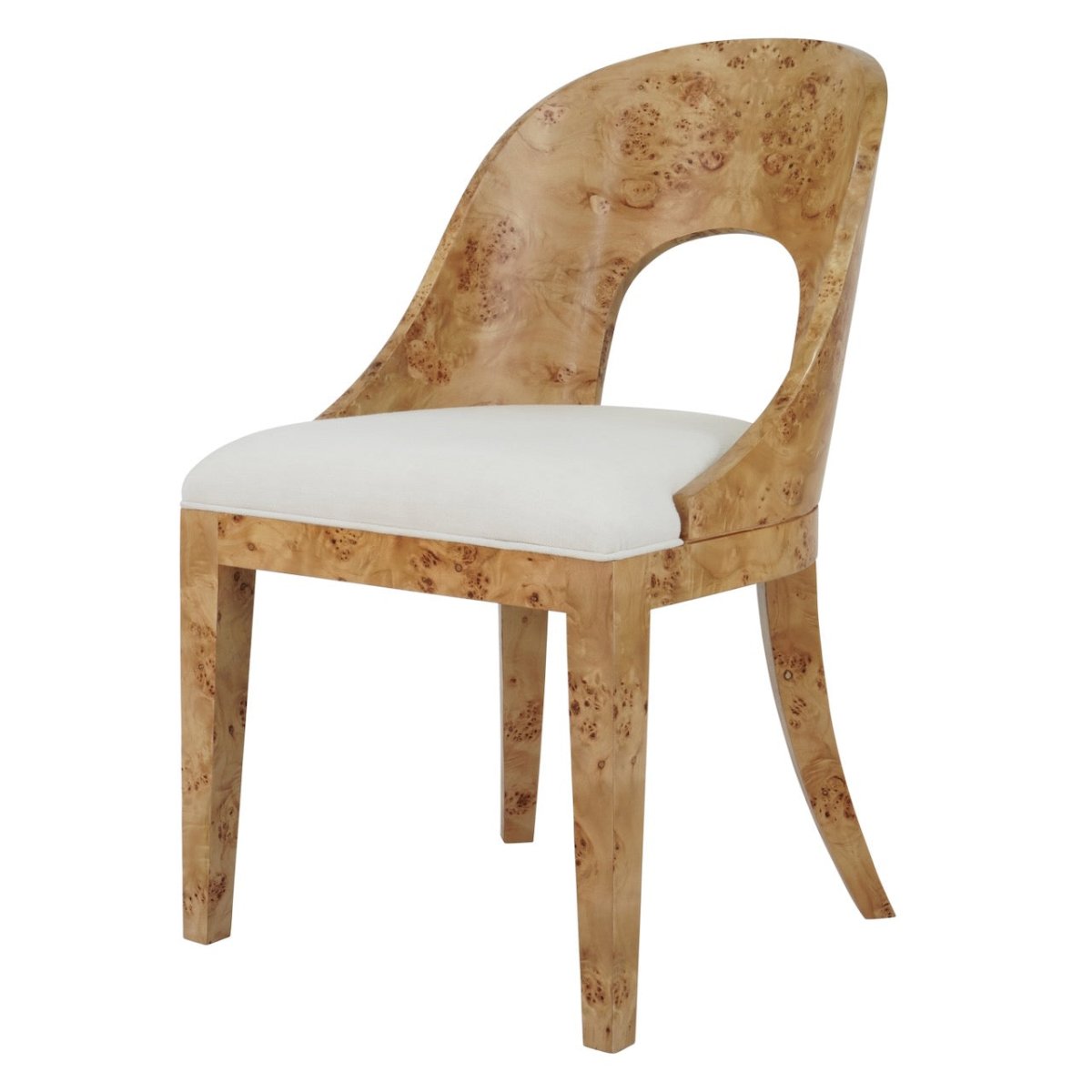 Worlds Away Rafferty Burlwood Dining Chair - Angle View at Fig Linens and Home