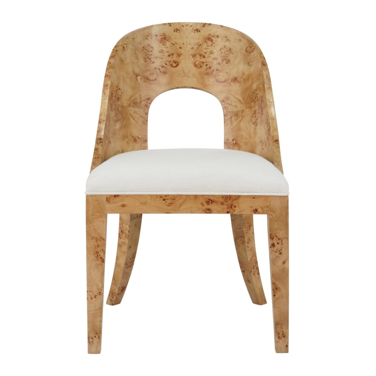 Worlds Away Rafferty Burlwood Dining Chair at Fig Linens and Home - Front View