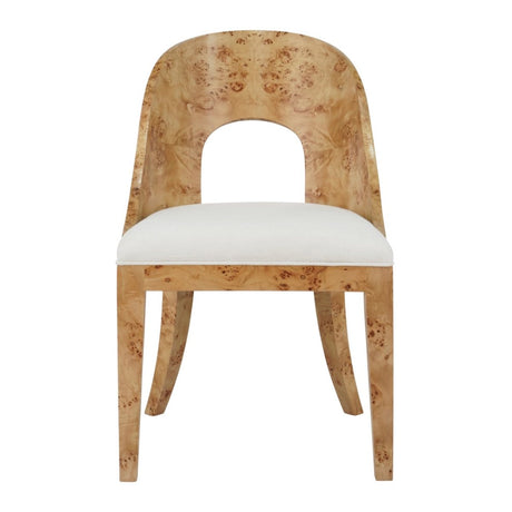 Worlds Away Rafferty Burlwood Dining Chair at Fig Linens and Home - Front View