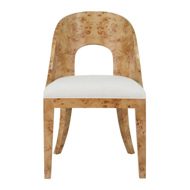 Worlds Away Rafferty Burlwood Dining Chair at Fig Linens and Home - Front View