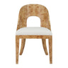 Worlds Away Rafferty Burlwood Dining Chair at Fig Linens and Home - Front View