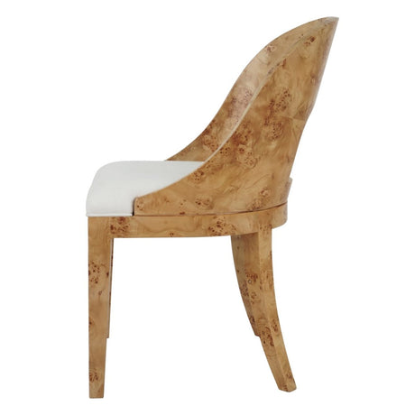 Worlds Away Rafferty Burlwood Dining Chair - Side View at Fig Linens and Home