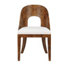 Worlds Away Rafferty Dark Burlwood Dining Chair - Front View - Fig Linens and Home