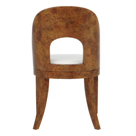 Worlds Away Rafferty Dark Burlwood Dining Chair - Back View - Fig Linens and Home