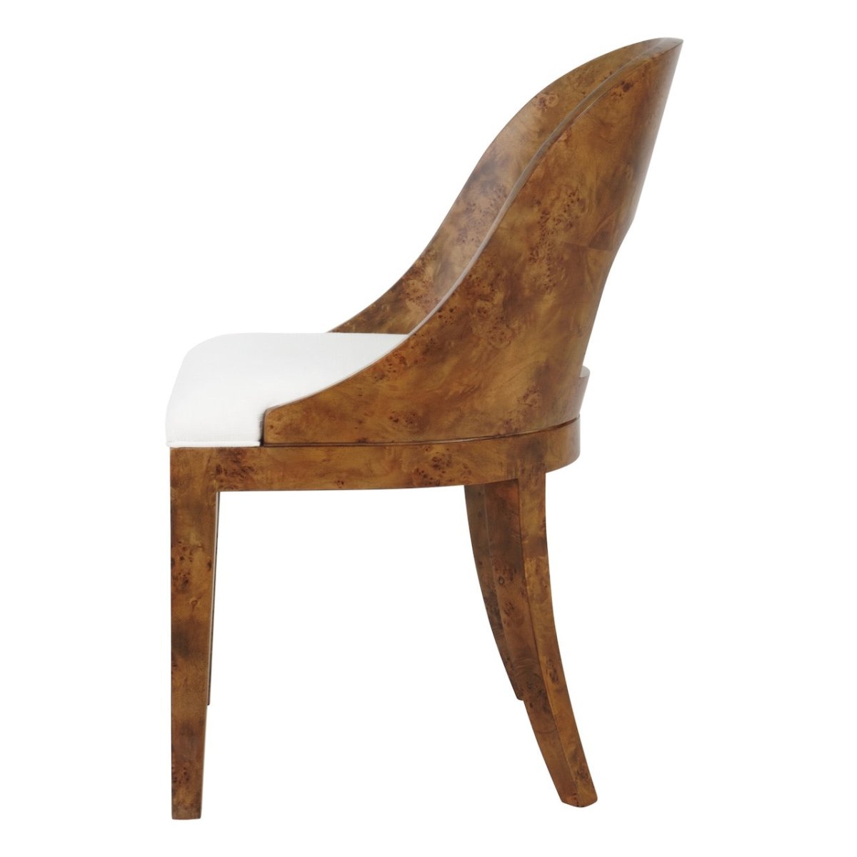 Worlds Away Rafferty Dark Burlwood Dining Chair - Side View - Fig Linens and Home
