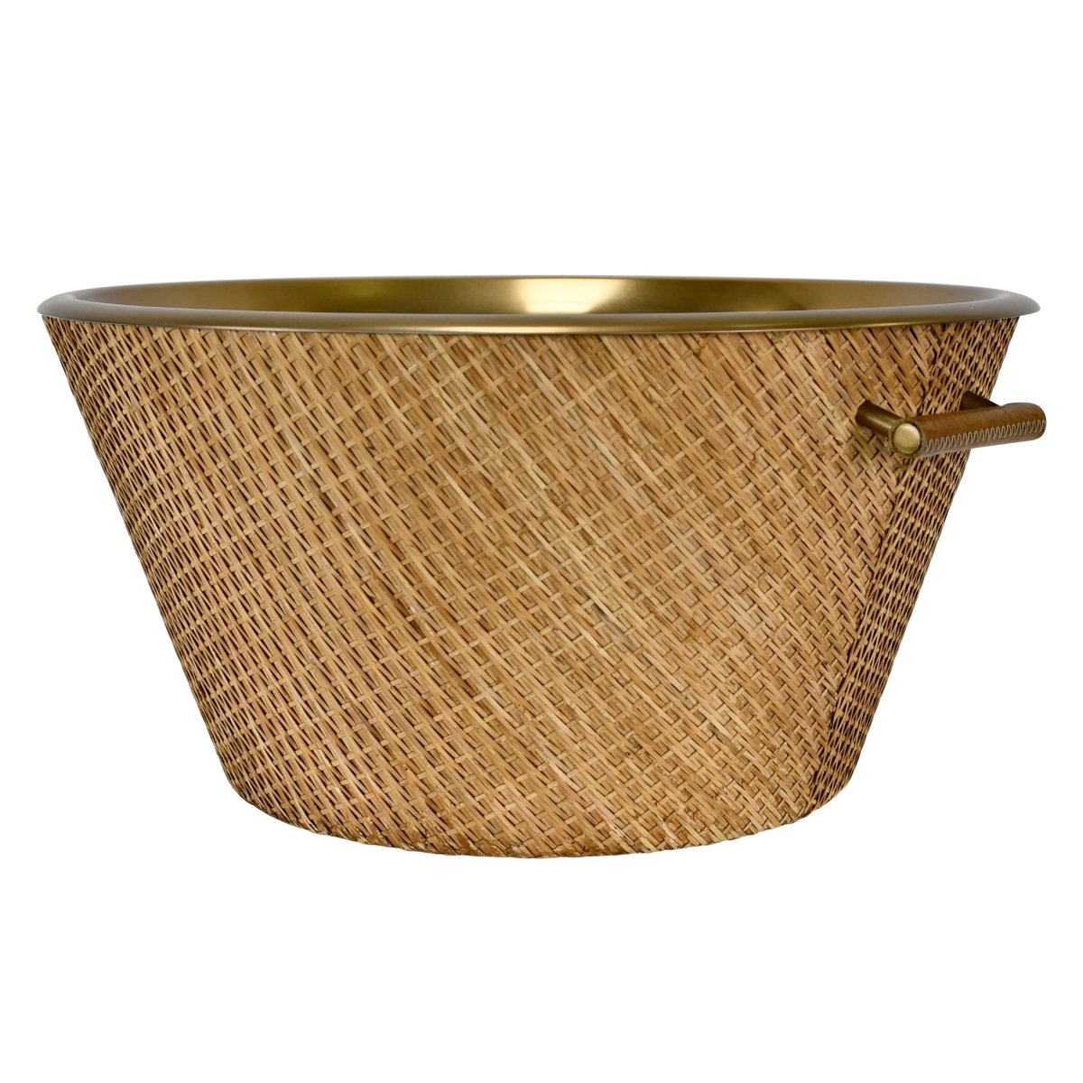 Worlds Away Rudy Large Woven Rattan Wine Cooler - Fig LInens and Home 2