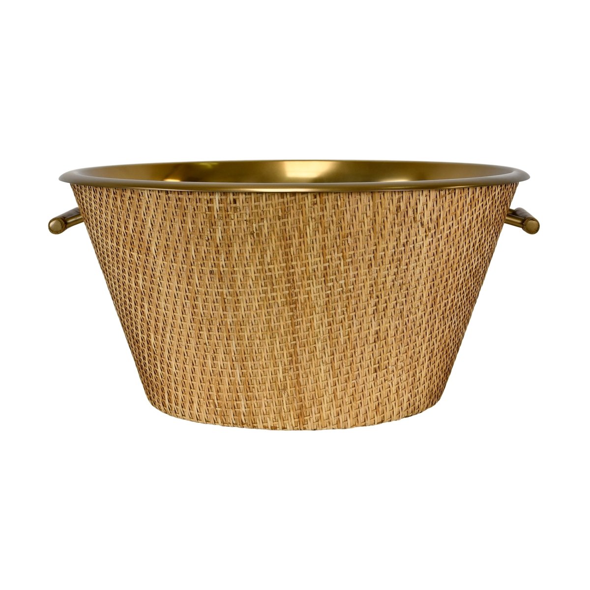 Worlds Away Rudy Large Woven Rattan Wine Cooler - Fig LInens and Home 1