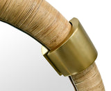 Worlds Away Saylor Round Rattan Mirror With Brass Detail - Wall Mirror Hardware Detail View