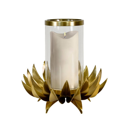 Worlds Away Sirius Large Palm Tree Hurricane 16.5" H x 13" W  x 13" D Antique Brass at FIG LINENS AND HOME 3