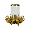Worlds Away Sirius Large Palm Tree Hurricane 16.5" H x 13" W  x 13" D Antique Brass at FIG LINENS AND HOME 1