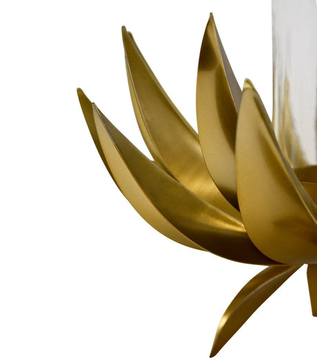 Worlds Away Sirius Small Palm Tree Hurricane 12.6" H x 12.6" W  x 12.6" D Antique Brass at FIG LINENS AND HOME 4