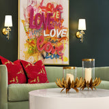 Worlds Away Sirius Small Palm Tree Hurricane 12.6" H x 12.6" W  x 12.6" D Antique Brass at FIG LINENS AND HOME 2