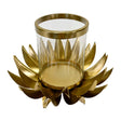 Worlds Away Sirius Small Palm Tree Hurricane 12.6" H x 12.6" W  x 12.6" D Antique Brass at FIG LINENS AND HOME 1