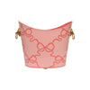 Worlds Away Wastebasket Bows Pink Ribbon Bath Accessory 2