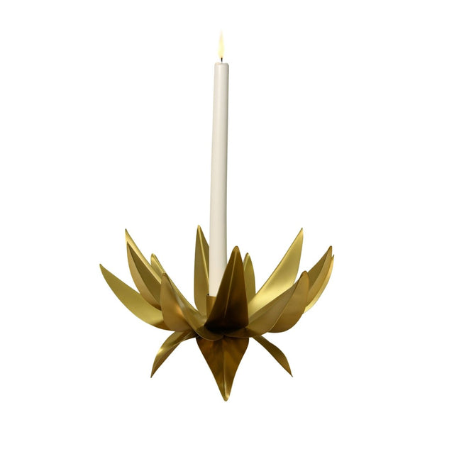 Worlds Away Sparky Palm Tree Candle Votive In Antique Brass 7.1" H x 9.4" W  x 9.4" D Antique Brass at FIG LINENS AND HOME 1
