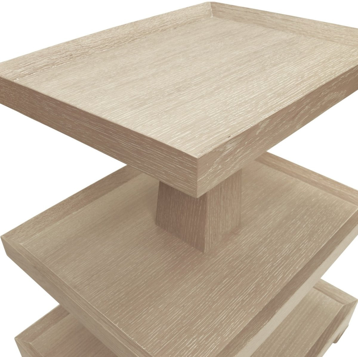 Worlds Away Tatiana Cerused Oak Side Table at Fig Linens and Home - Detail View