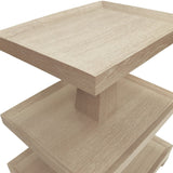 Worlds Away Tatiana Cerused Oak Side Table at Fig Linens and Home - Detail View