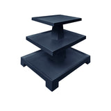 Worlds Away Tatiana Navy Blue Side Table | Blue Occasional Tables at Fig Linens and Home - Angle