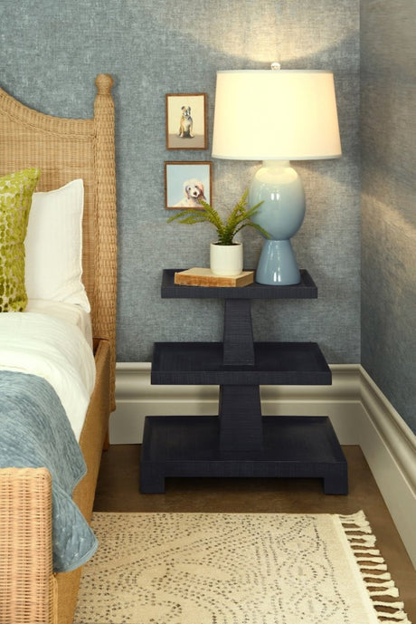 Worlds Away Tatiana Navy Blue Side Table | Blue Occasional Tables - Lifestyle View 1