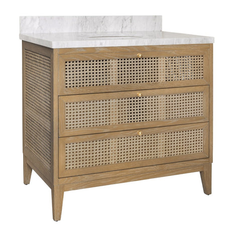 Wynn Cerused Oak Bath Vanities | Worlds Away Bathroom Vanity at Fig Linens and Home - Angle View