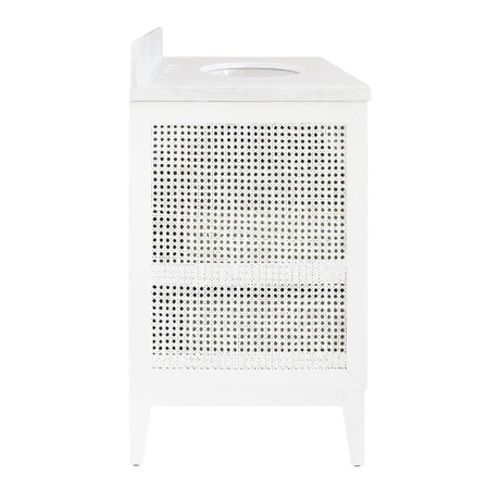 Wynn White Bathroom Vanity by Worlds Away at Fig Linens and Home - Side