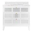 Wynn White Bathroom Vanity by Worlds Away at Fig Linens and Home - Front View