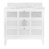 Wynn White Bathroom Vanity by Worlds Away at Fig Linens and Home - Front View