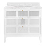 Wynn White Bathroom Vanity by Worlds Away at Fig Linens and Home - Front View