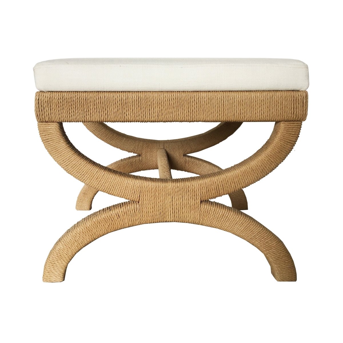 Xanadu Stool in Natural by Worlds Away at Fig Linens and Home - View 2