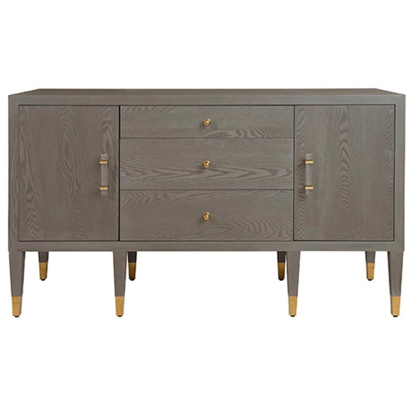Worlds Away Buffet - Amherst Smoke Grey Oak Buffet Table - Fig Linens and Home