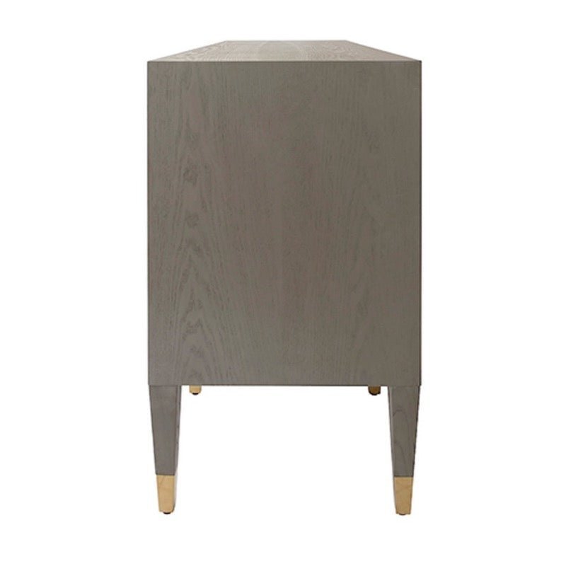 Worlds Away Buffet - Amherst Smoke Grey Oak Buffet Table - Depth View - Fig Linens and Home