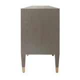 Worlds Away Buffet - Amherst Smoke Grey Oak Buffet Table - Depth View - Fig Linens and Home