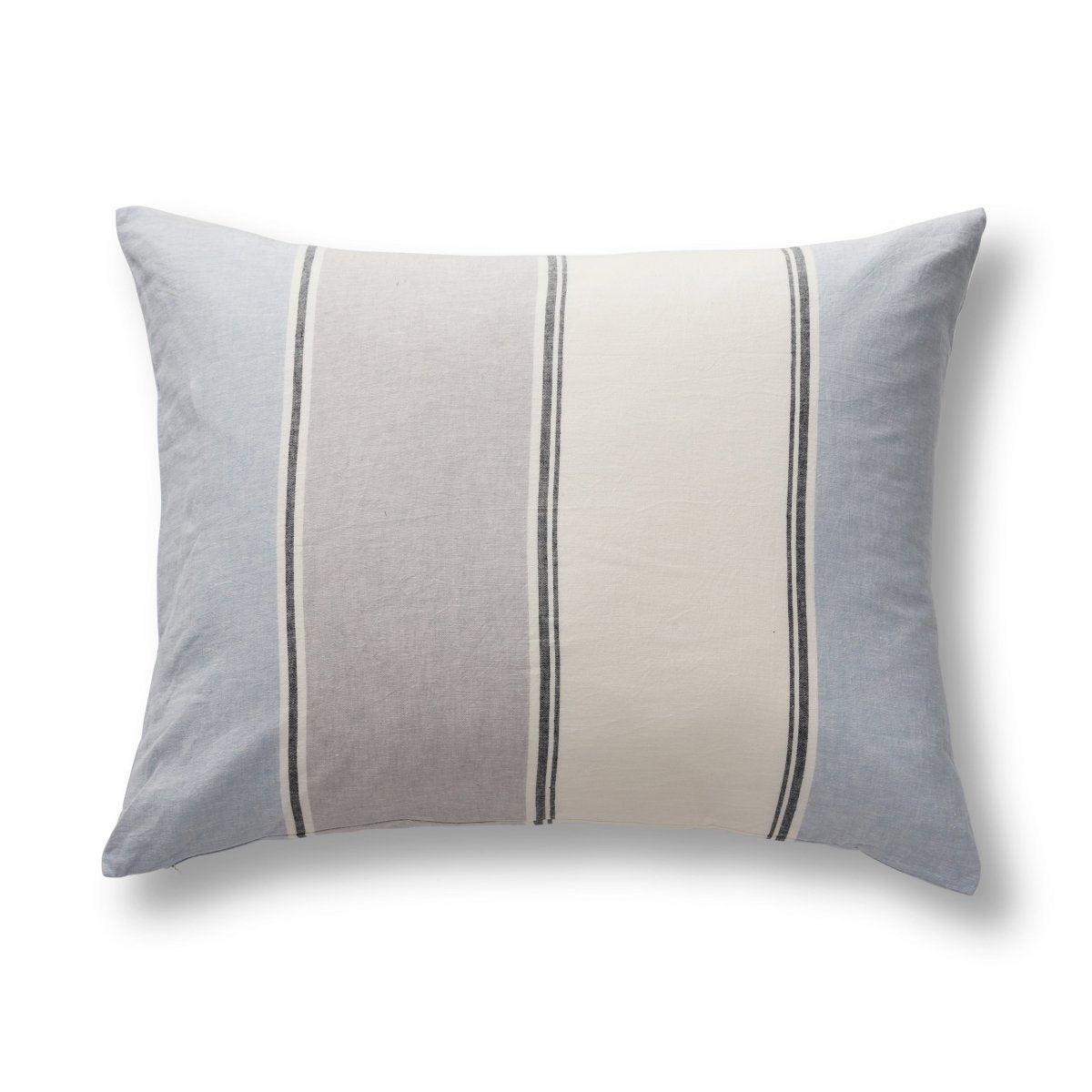 Pillow Sham - Schooner Duvet Set in Blue, White and Grey | Ann Gish Art of Home Bedding