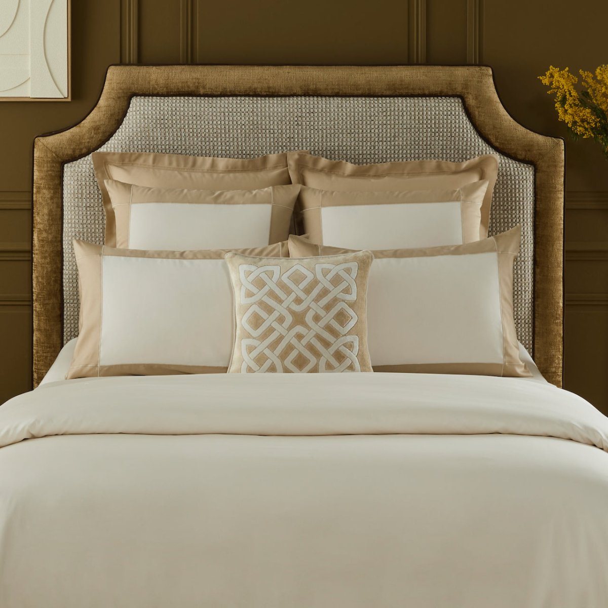 Apollon Dune Pillow Sham by Yves Delorme Euro Sham Dune at FIG LINENS AND HOME 2