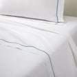 Athena Celeste Bedding by Yves Delorme Flat Sheet Full/Queen 94 x 116 Celeste at FIG LINENS AND HOME 6
