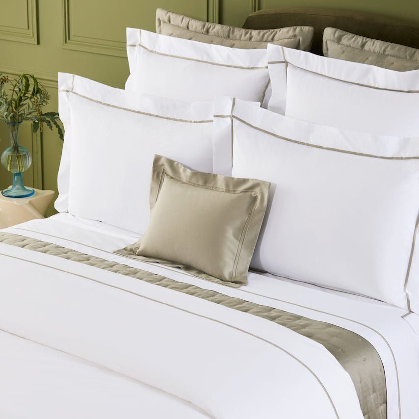 Athena Kaki Duvet Cover by Yves Delorme - 2
