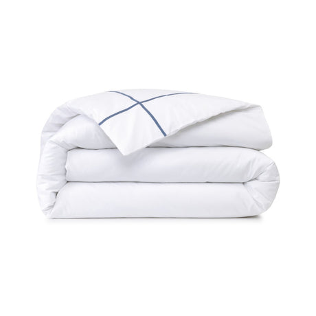 Athena Outremer Duvet Cover by Yves Delorme at Fig Linens and Home - Percale Cotton Bedding 2