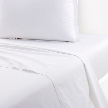 Batiste Blanc White Bedding by Yves Delorme Fitted Sheet Queen 63 x 81 Blanc at FIG LINENS AND HOME 20