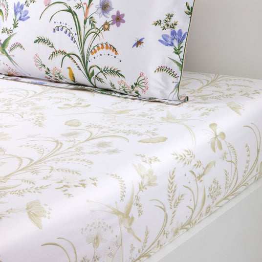 Botanic Fitted Sheet by Yves Delorme King Fitted Sheet Multi at FIG LINENS AND HOME 1