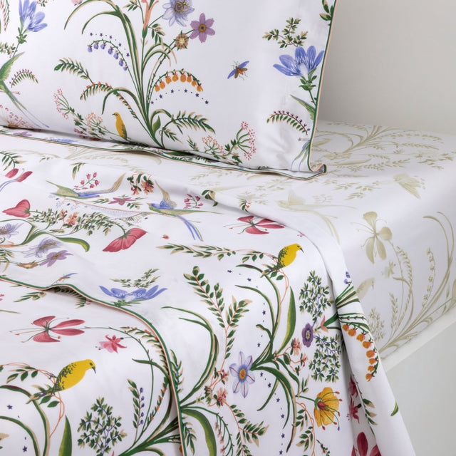Botanic Flat Sheet by Yves Delorme King Flat Sheet Multi at FIG LINENS AND HOME 1