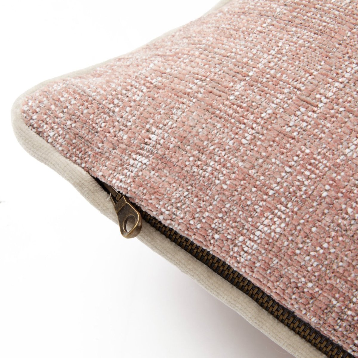 Brume Cedre Decorative Pillows by Yves Delorme - Zipper Detail at Fig Linens and Home 1