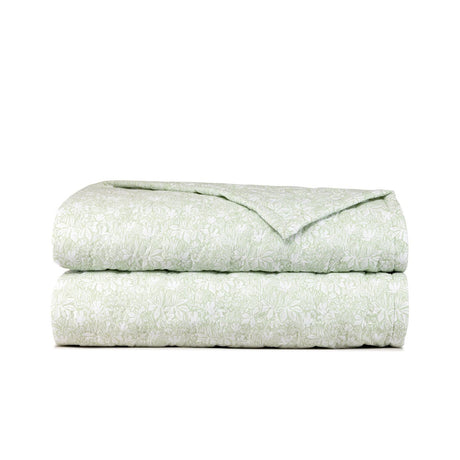 Capri Amande Quilted Coverlet by Yves Delorme at Fig Linens and Home - Folded Quilt View