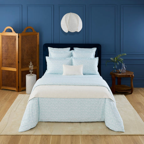 Capri Aqua Organic Bedding by Yves Delorme Duvet Cover King 111 x 92 Aqua at FIG LINENS AND HOME 1