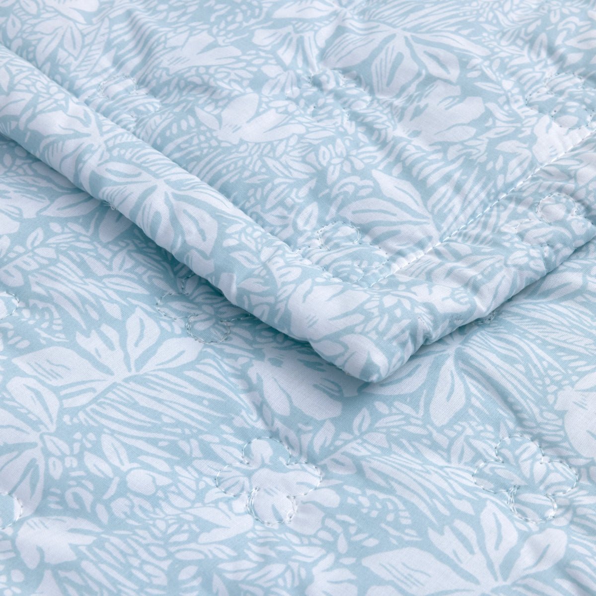 Capri Aqua Quilted Coverlet by Yves Delorme at Fig Linens and Home - Swatch View