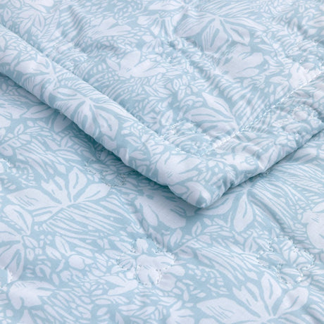 Capri Aqua Quilted Coverlet by Yves Delorme at Fig Linens and Home - Swatch View