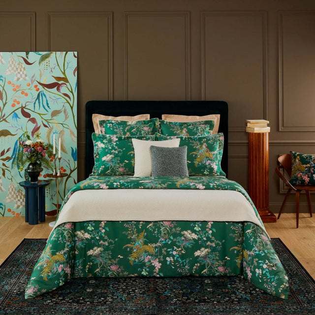 Contes Bedding by Yves Delorme Duvet Cover King 111 x 92 Emerald Green at FIG LINENS AND HOME 1
