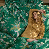 Contes Bedding by Yves Delorme Duvet Cover King 111 x 92 Emerald Green at FIG LINENS AND HOME 2