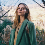 Contes Shawl Collar Bathrobe (Women's) by Yves Delorme Shawl collar Bathrobe (Women's) XL Foret Green at FIG LINENS AND HOME 2