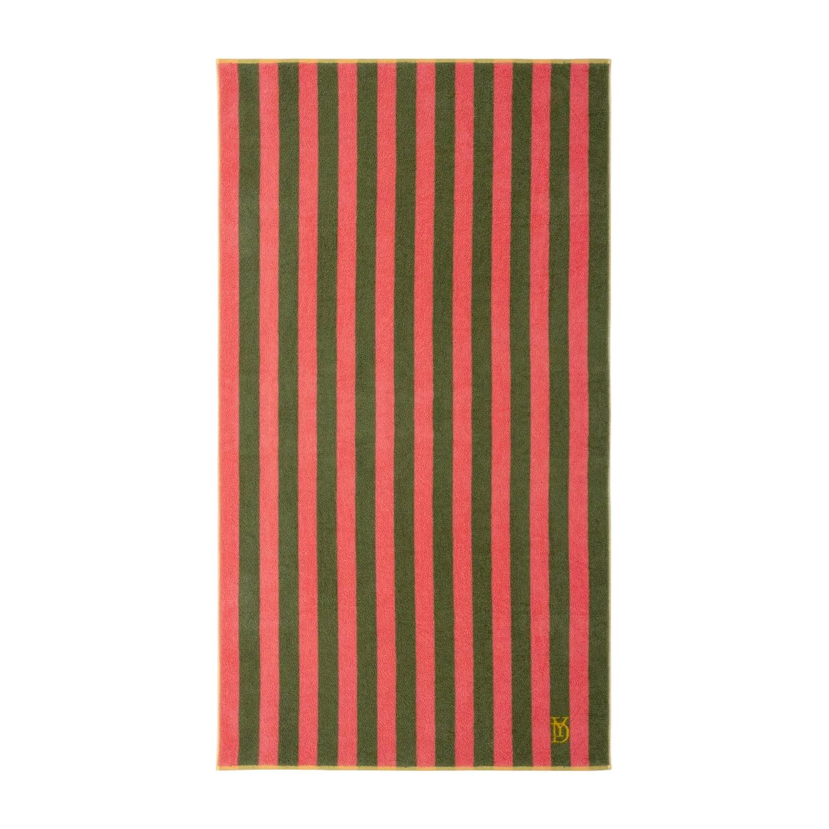 Corail Jacquard Beach Towel by Yves Delorme at Fig Linens and Home in Color Goyave - View 1