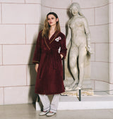 Corolles Shawl Collar Bathrobe by Yves Delorme - Lifestyle at Fig Linens and Home